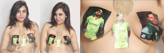 Arshi khan paints shahid afridi's images