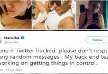 Hansika Motwani Twitter Account and Mobile Phone Hacked