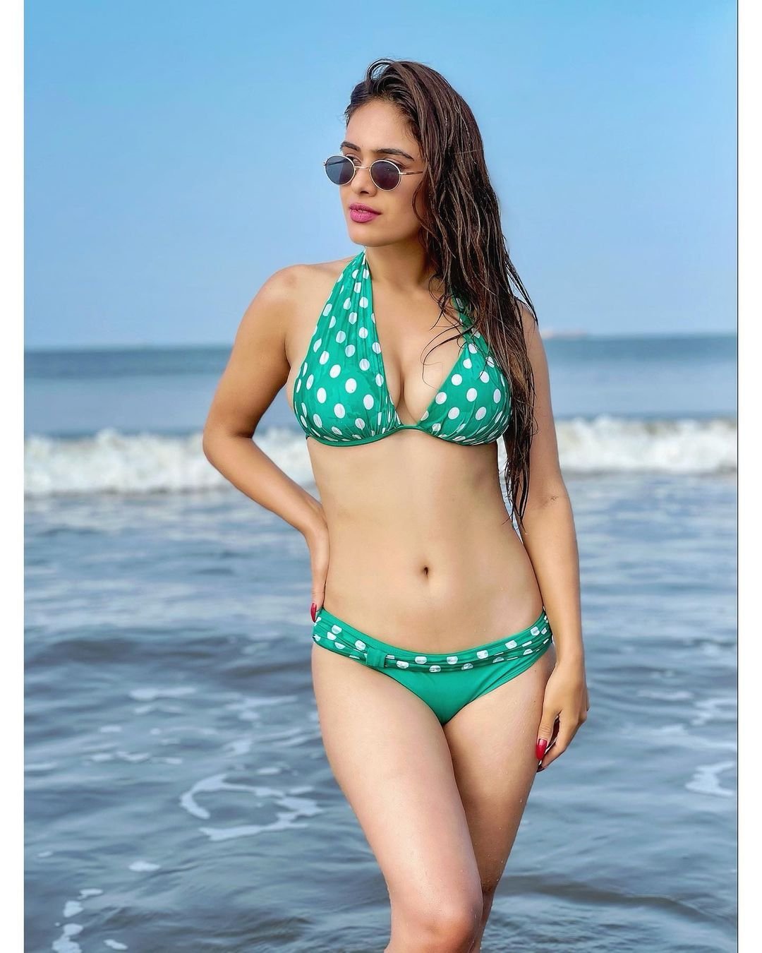 Neha malik hot bikini photos at miramar beach