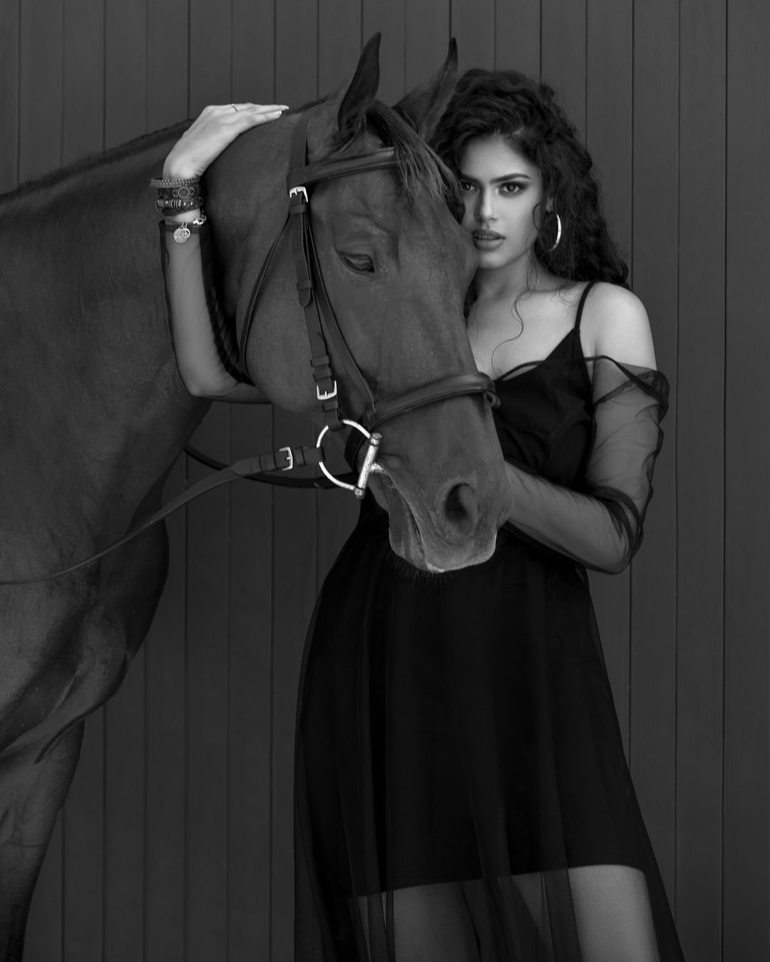 Actress faria abdullah monochrome photoshoot stills raising heat