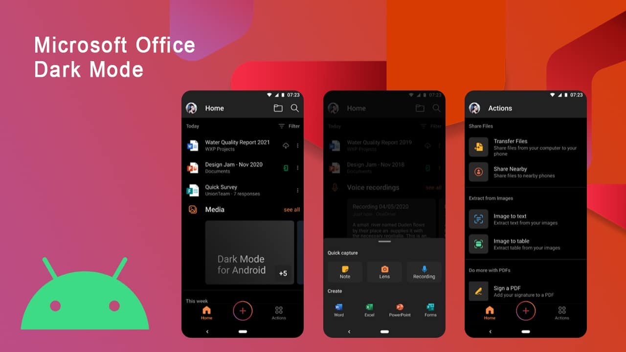 Microsoft Office Android App Dark Mode, How to Enable