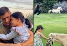 Ms dhoni race with horse video